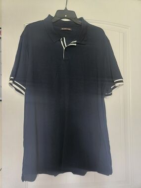 Michael Kors Men's Navy Polo Shirt with Contrast Trim